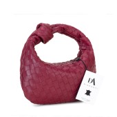 Geanta mica de mana, model impletit, din piele naturala DiAmanti Firenze Bordo